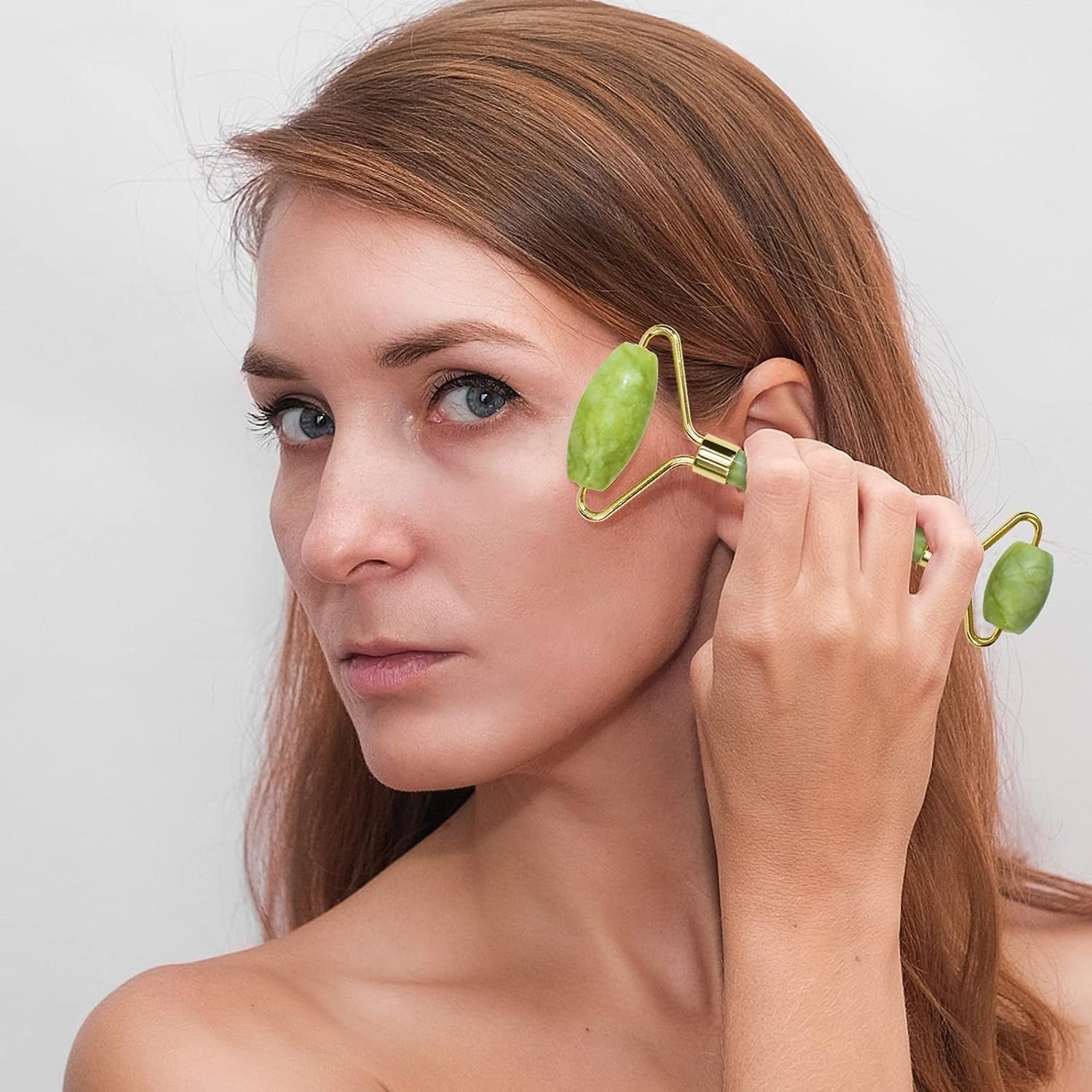 Natural Jade Roller & Gua Sha Stone Set